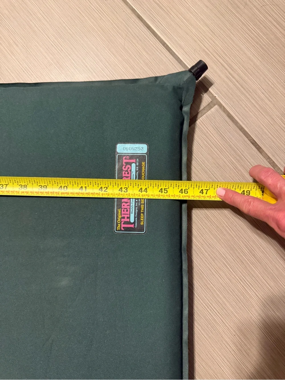 Inflatable Thermarest Mattress Pad in Olive Green - Camping gear
